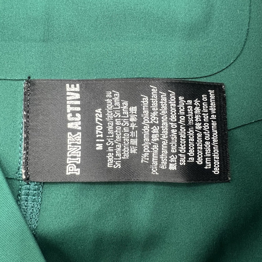 PINK VS Solid Green Skinny Leggings Medium Polyamide Blend Women's Activewear - Picture 4 of 7